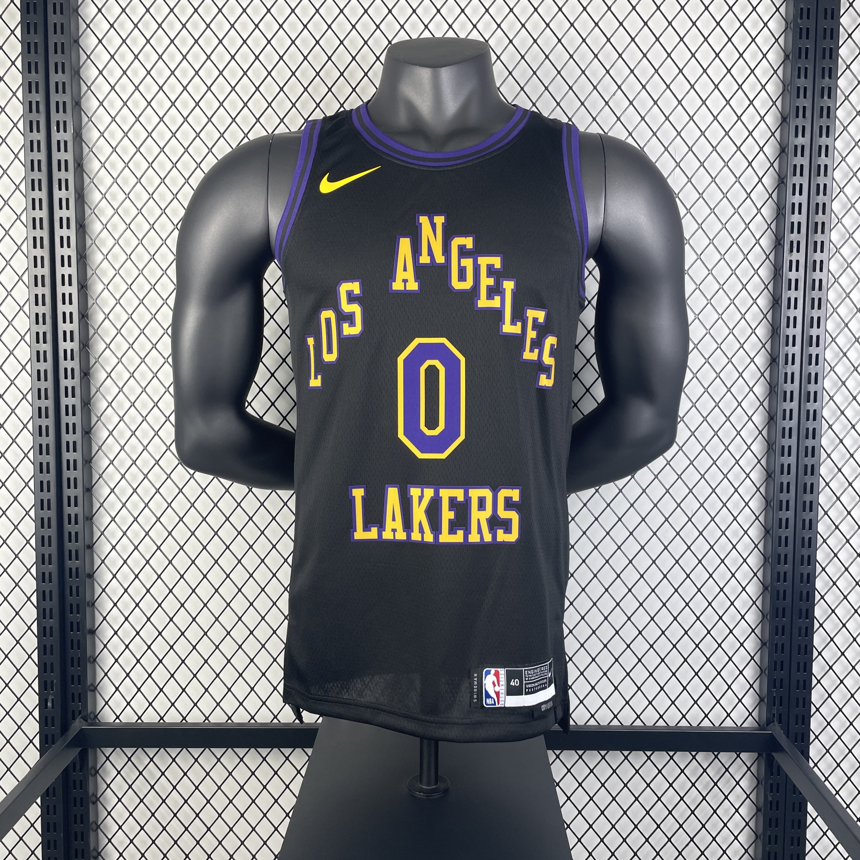 Men Los Angeles Lakers 0 Westbrook black 2025 NBA jersey